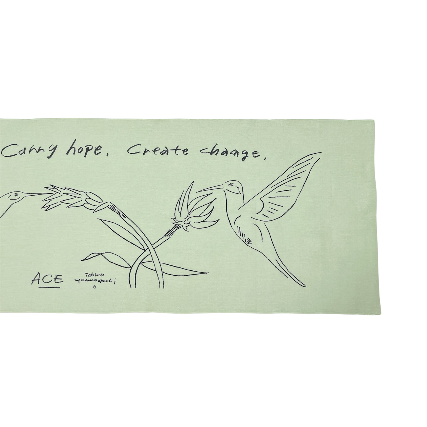 【Ichiro Yamaguchi × ACE】 Biodegradable Tenugui - Hummingbird (ACE Charity Runner 2026 Limited Model)