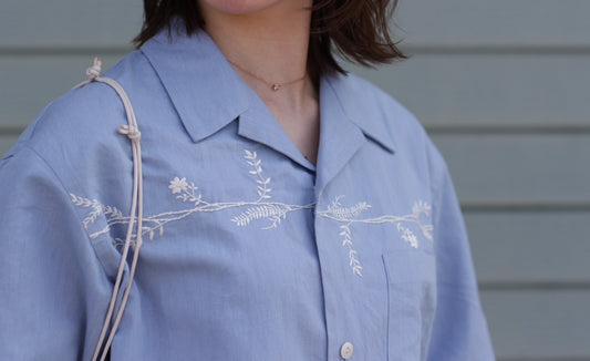 〈TERAS×Pepar〉SHORT-SLEEB OPEN COLLAR SHIRT～ボタニカル～