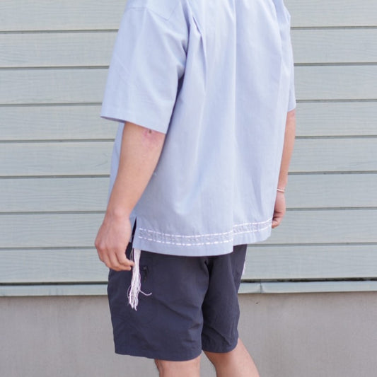 〈TERAS×Pepar〉SHORT-SLEEB OPEN COLLAR SHIRT ～波～