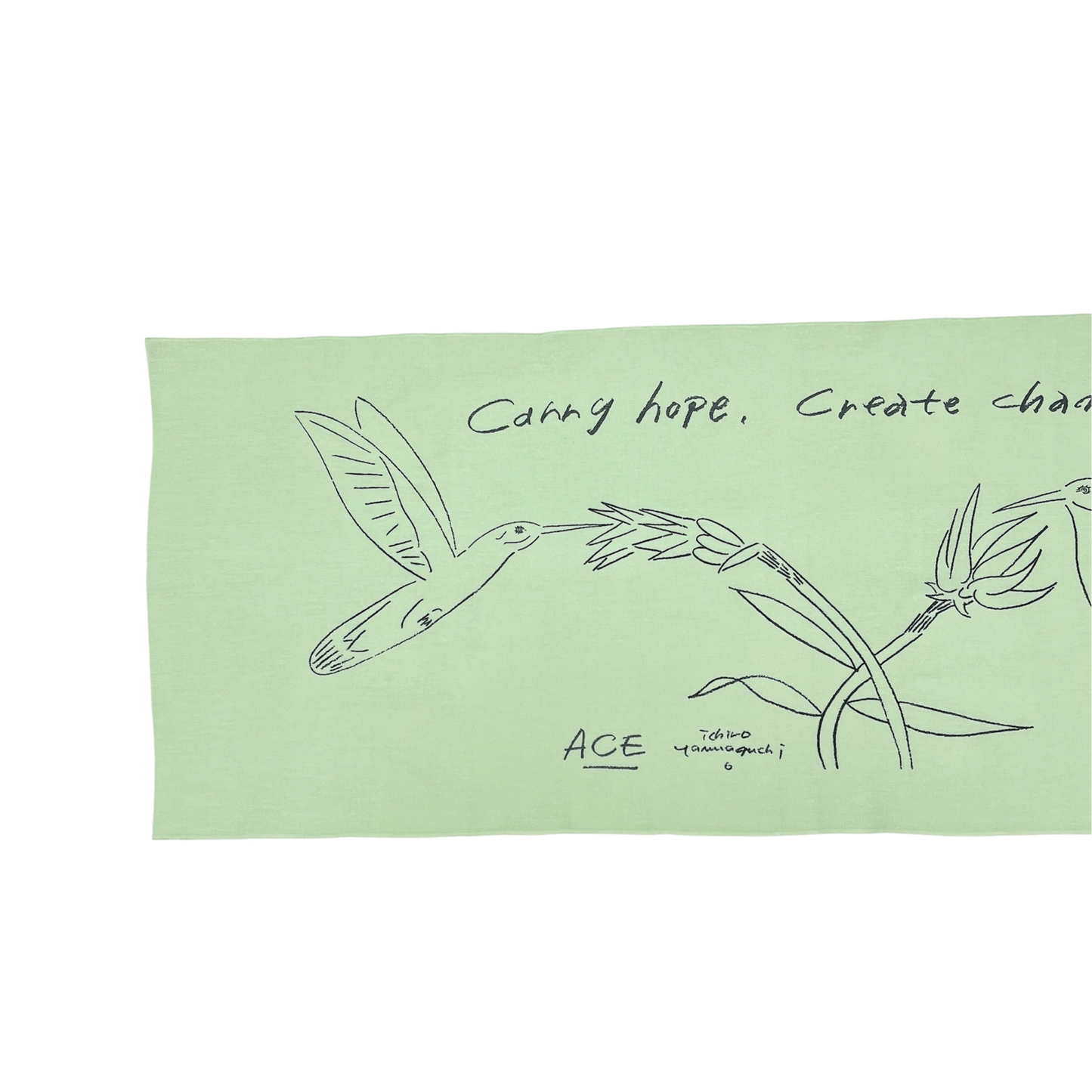 【Ichiro Yamaguchi × ACE】 Biodegradable Tenugui - Hummingbird (ACE Charity Runner 2026 Limited Model)