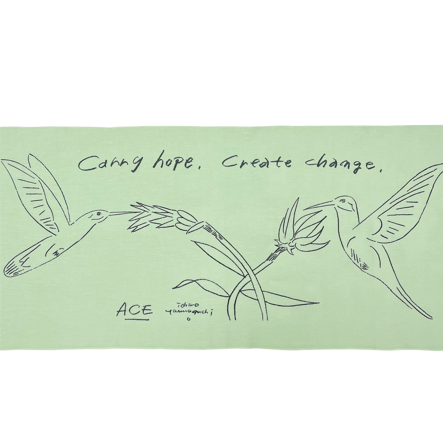 【Ichiro Yamaguchi × ACE】 Biodegradable Tenugui - Hummingbird (ACE Charity Runner 2026 Limited Model)